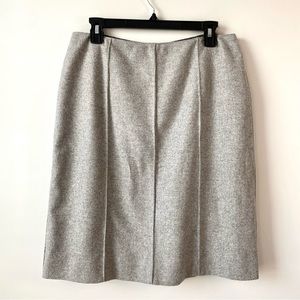 Philippe Adec Piping Seam Wool Blend Skirt Gray 12